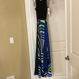 Maxi dress. Heavy material, well made, LONG! Size 8. Brand new with $158 tag on